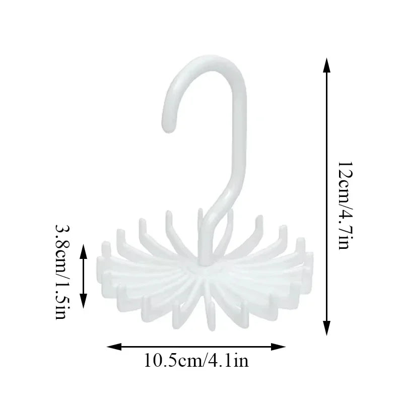 360 Degree Rotatable Tie Rack Scarf Organizer Silk Scarf Hanger