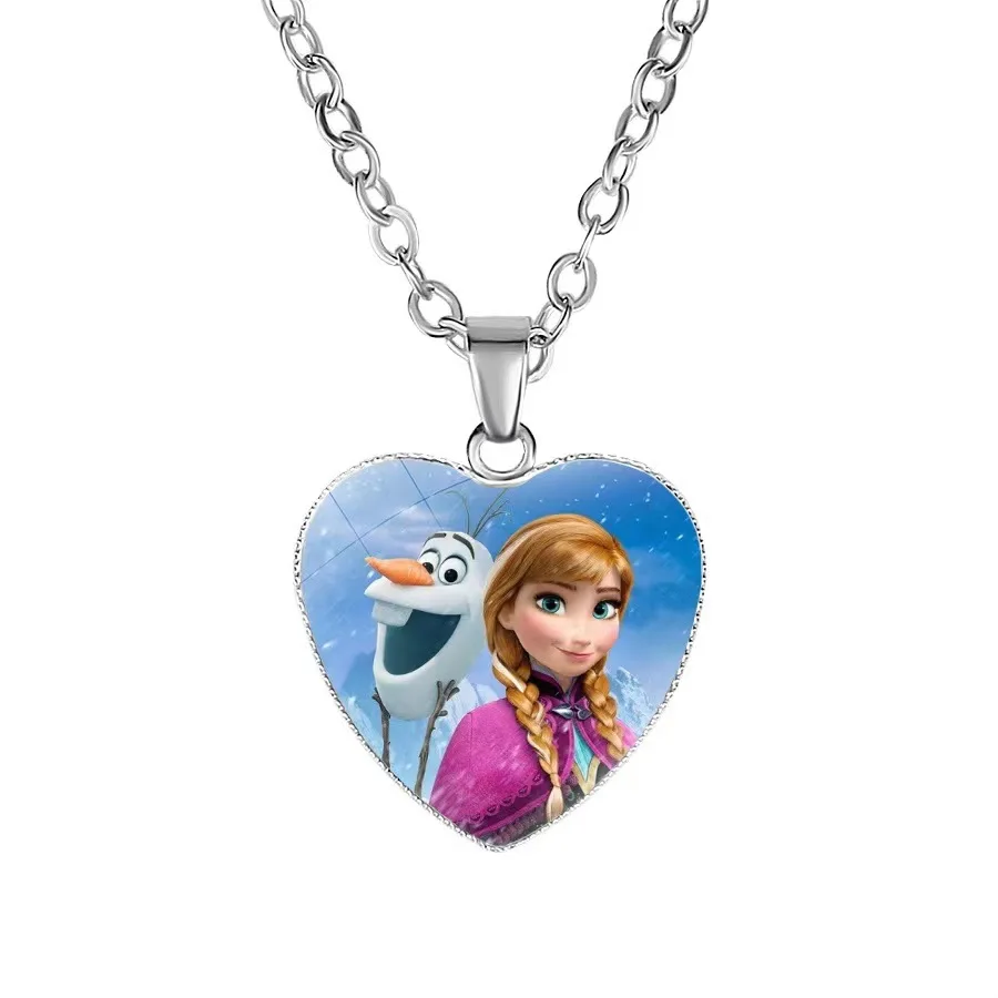 Disney Frozen Princess Necklace Children's Anime Figures