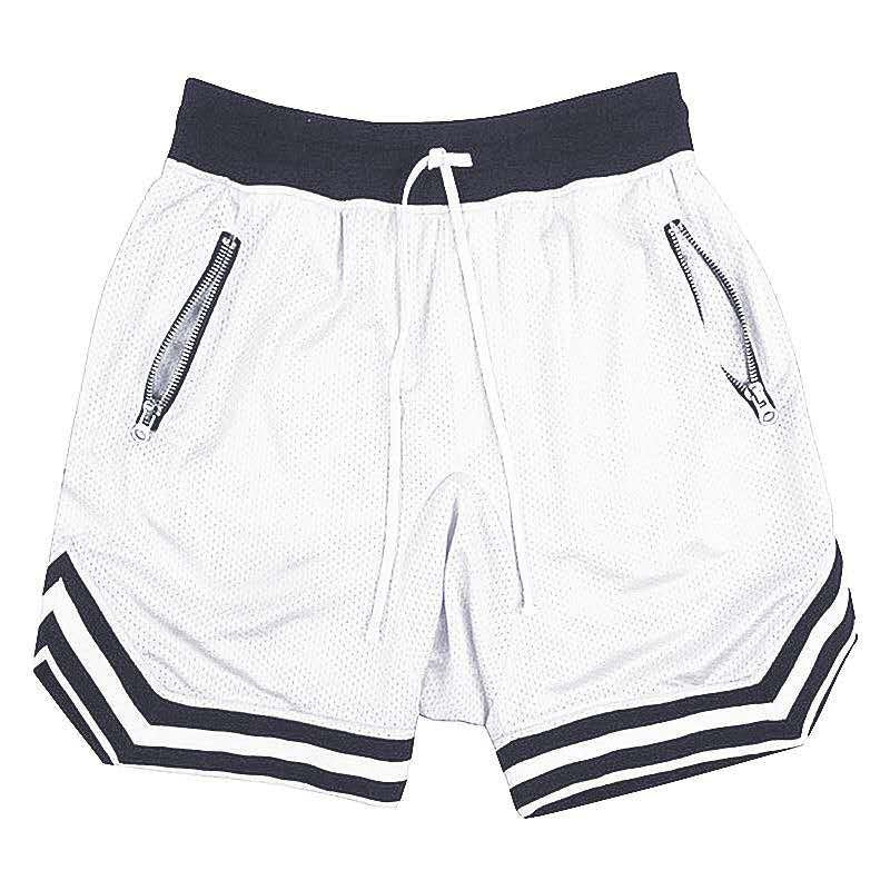 Men's zippered pocket drawstring shorts, sportswear,