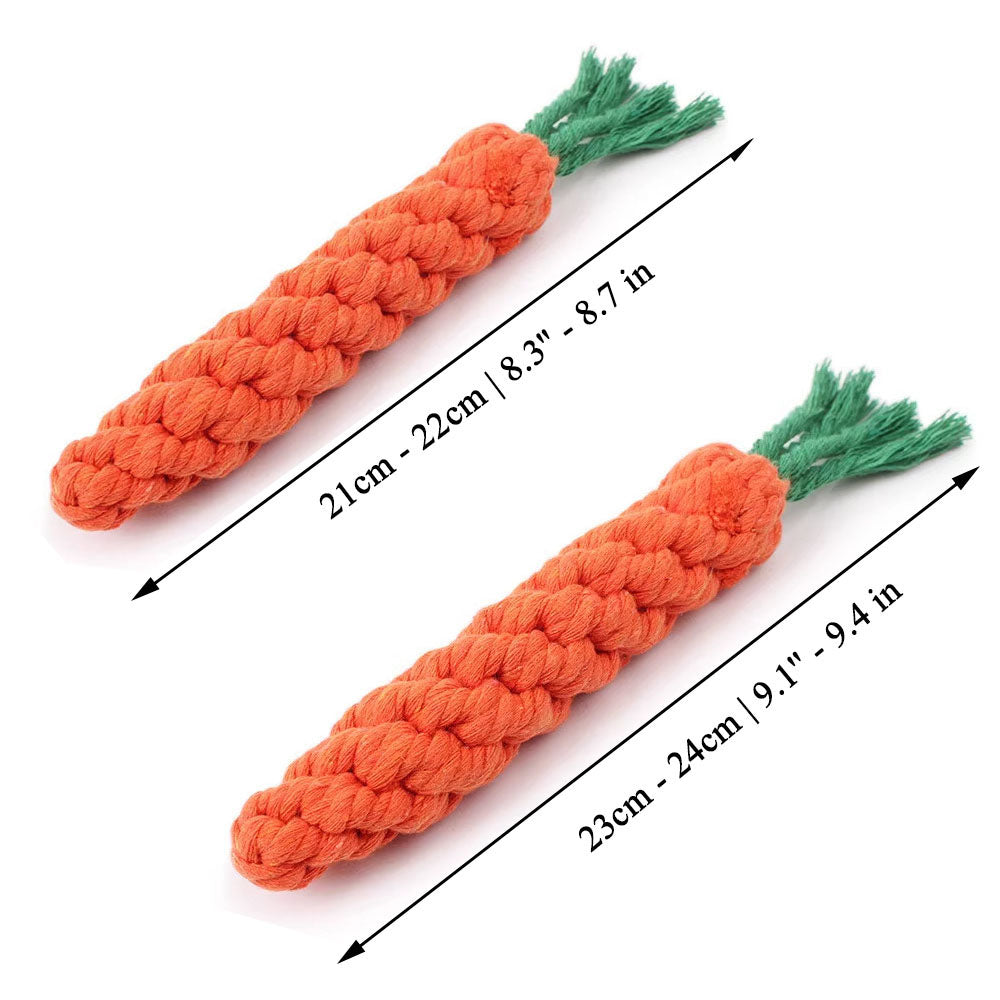 1Pcs Carrot Dog Bite Rope Pet Dog Toys Safe Durable Braided Bite Dog Chew Toys
