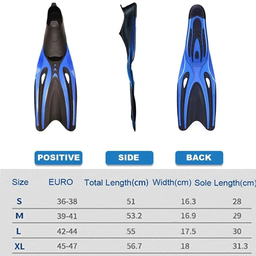 Professional Adult Flexible Comfort TPR Non-Slip Swimming Diving Fins