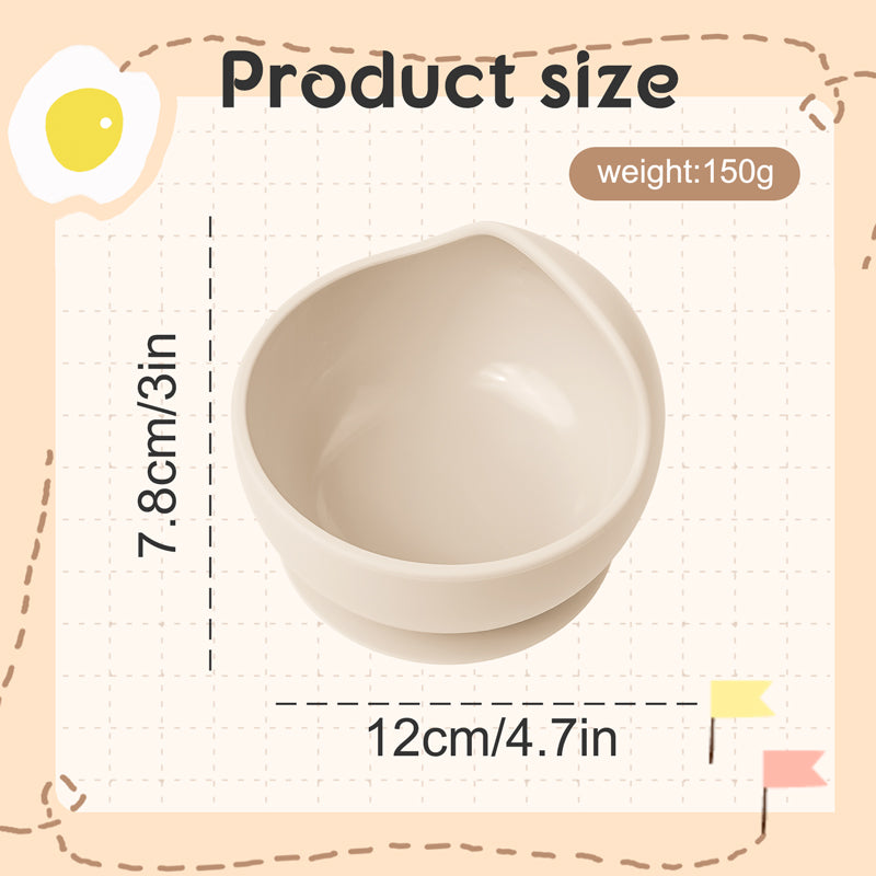 2PC Silicone Sucker Bowl Feeding Tableware