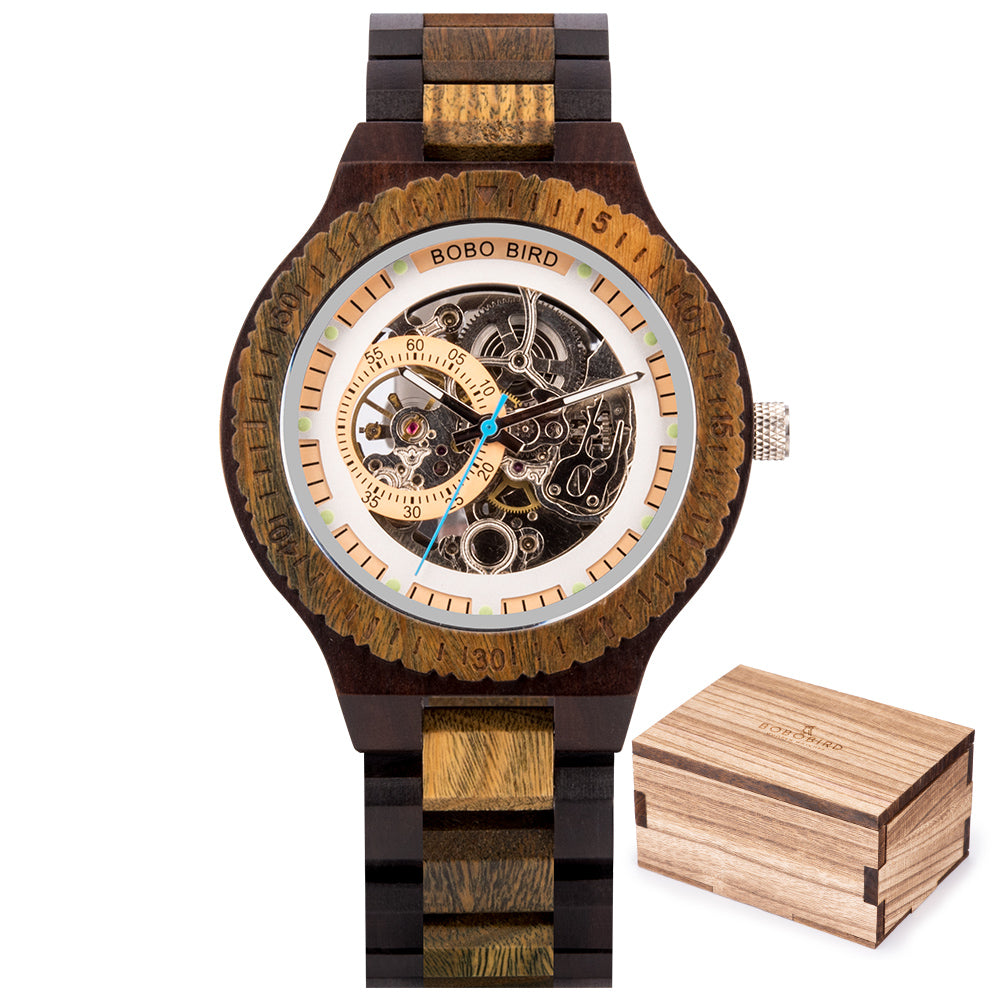 Wood Mechanical Watch Men Relogio Masculino