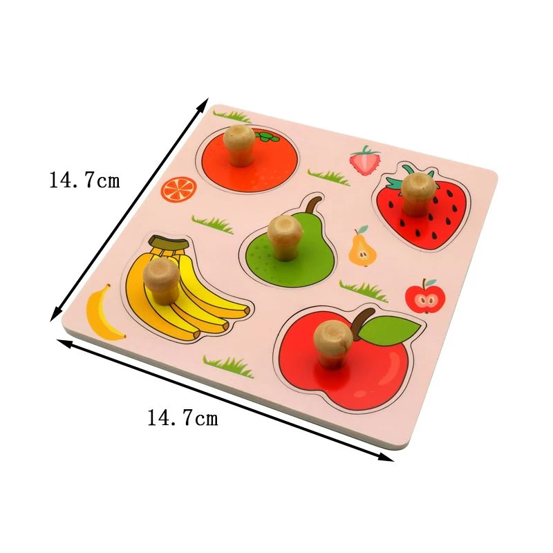 Kids Montessori 3D Wooden Puzzle Hands Grab Child Puzzle