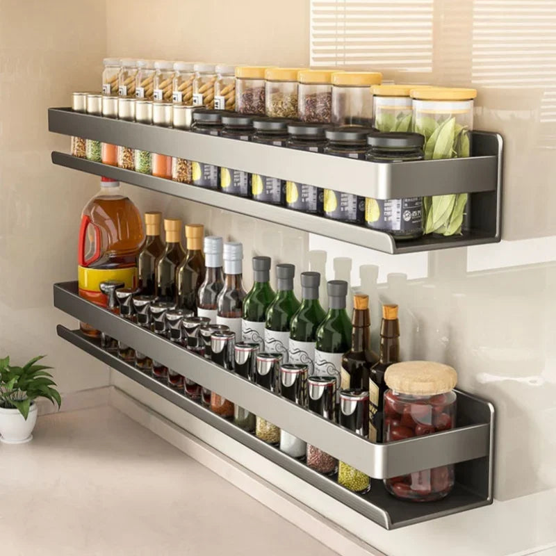Wall-Mounted Spice Rack Multifunctional Item Shelf Kitchen Tools