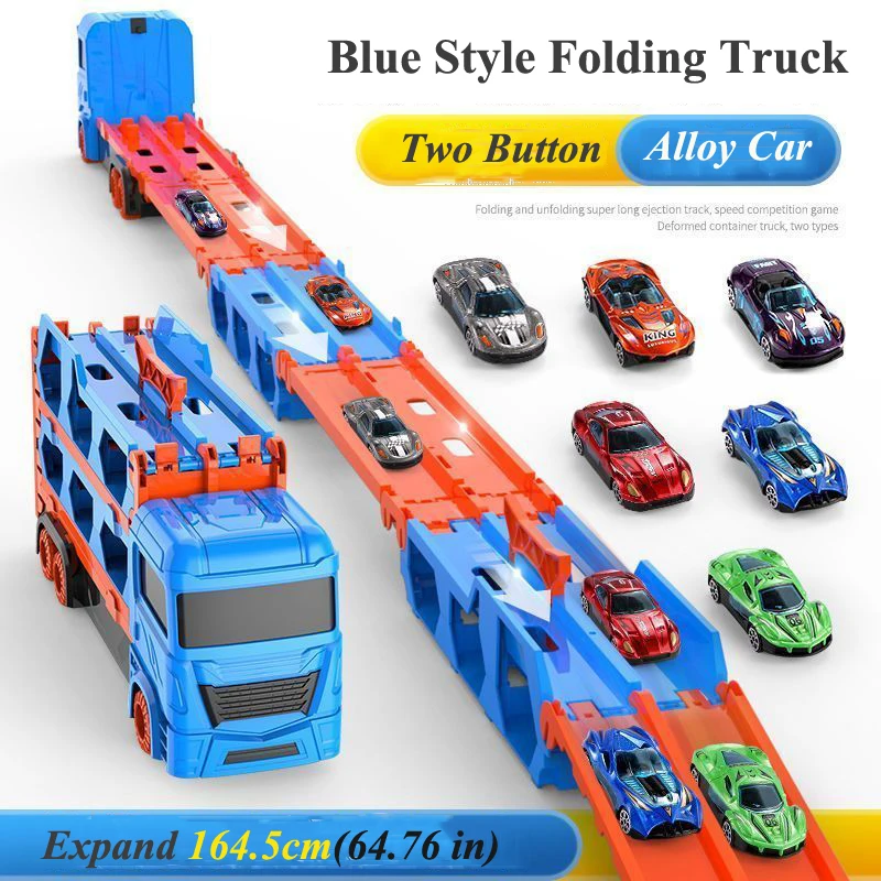 Large Car Transporter Truck Folding Track Racing