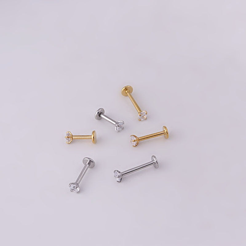 2pcs Stainless Steel Piercing Tragus Stud Earrings
