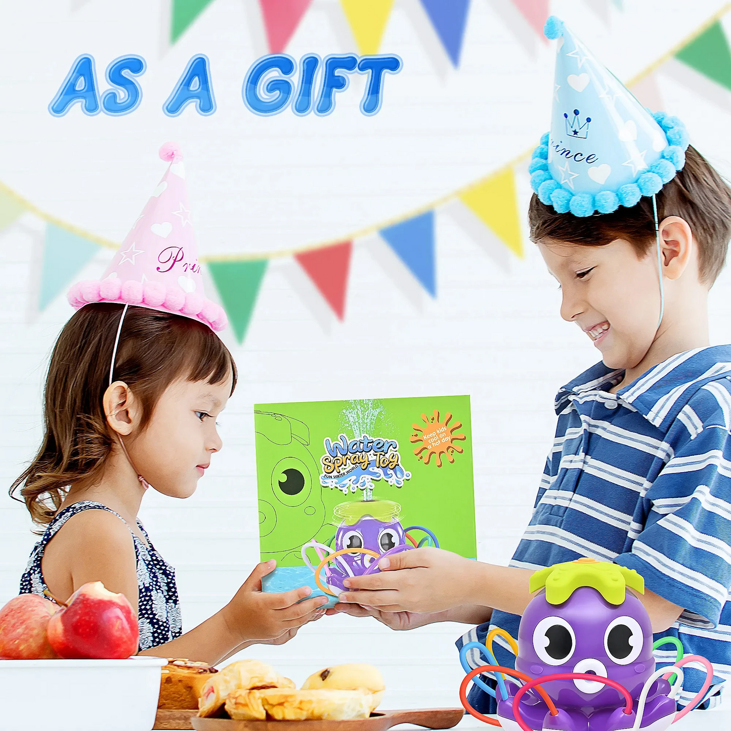 Sprinkler Rotating Spray Outdoor Games for Kids Garden Octopus