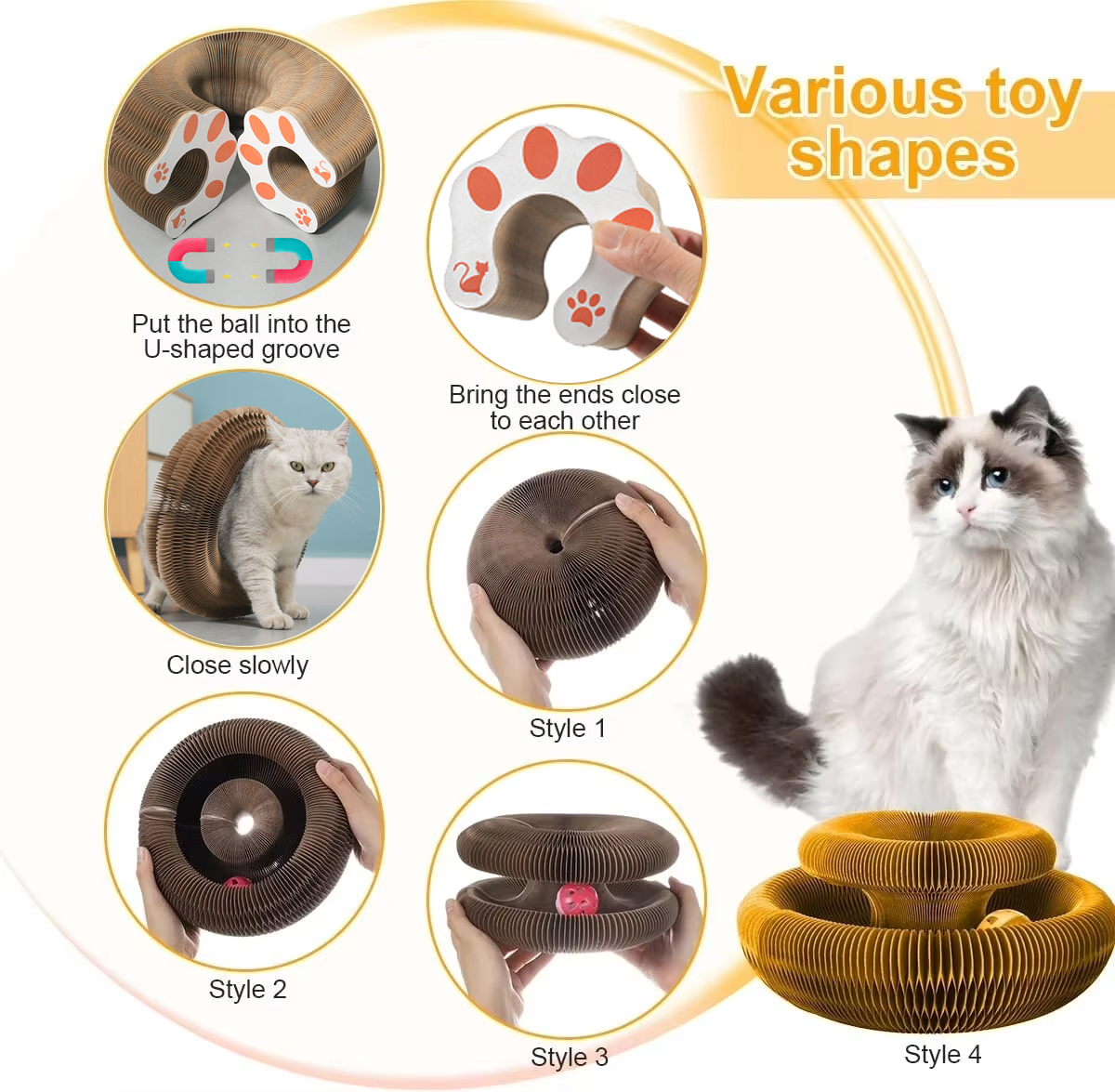 Magic Cat Scratch Organ Board Cat Toy with Ball Cat