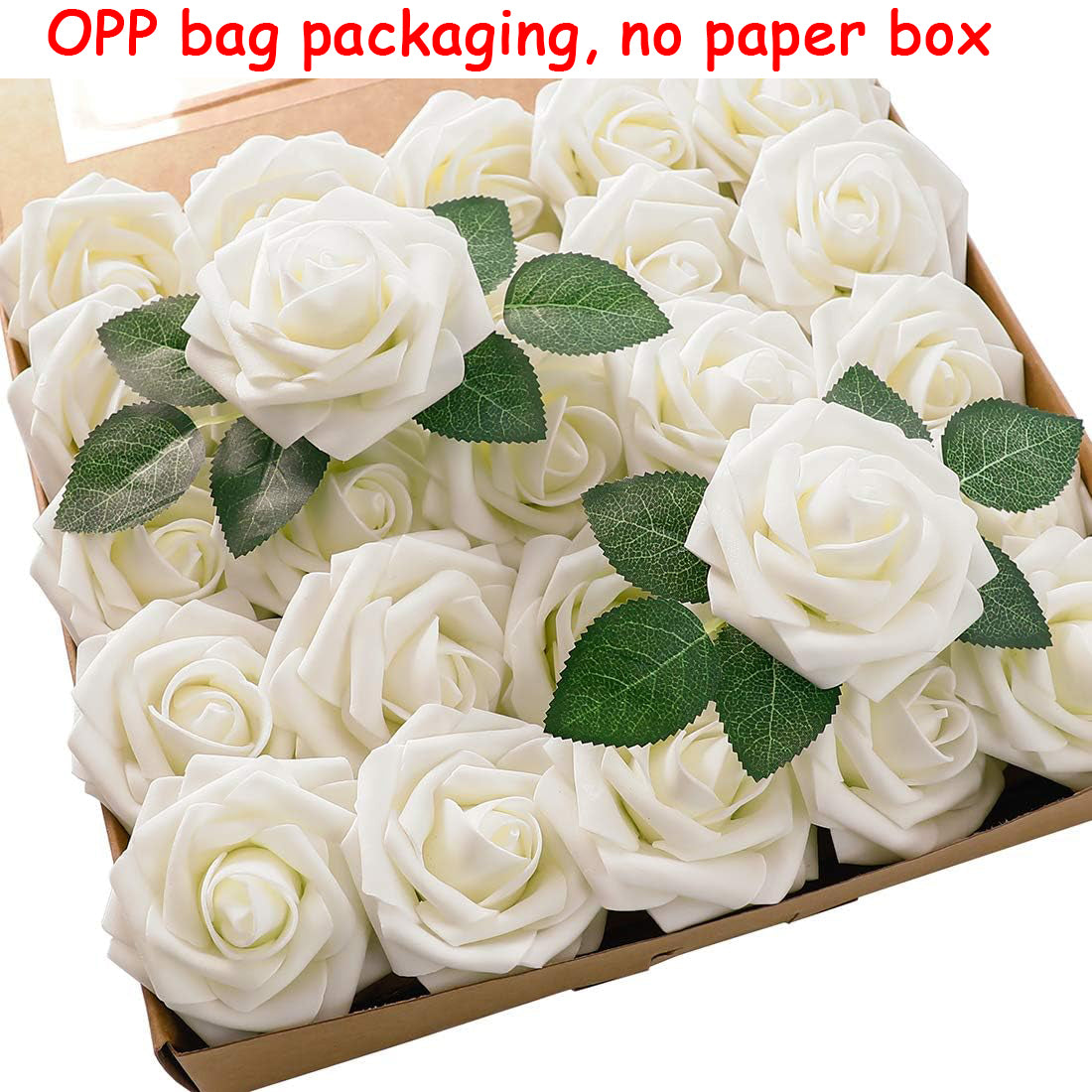 25pcs Artificial Flowers, Fake Flowers Roses W/stem