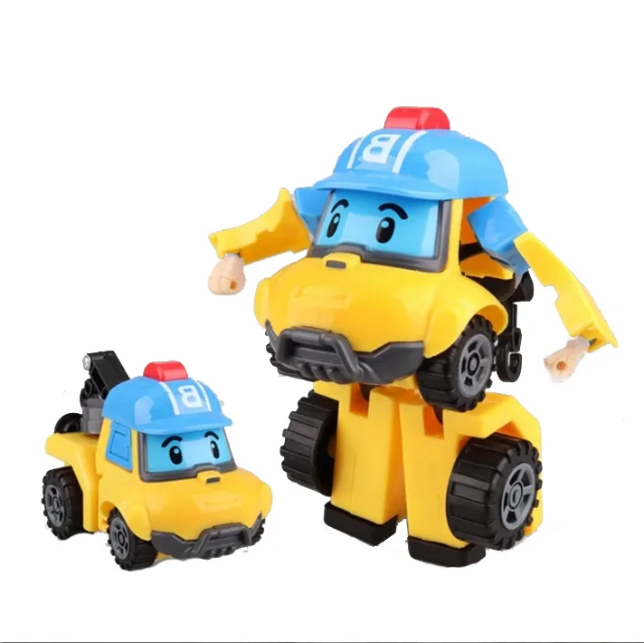 Poli children's car set robot toy