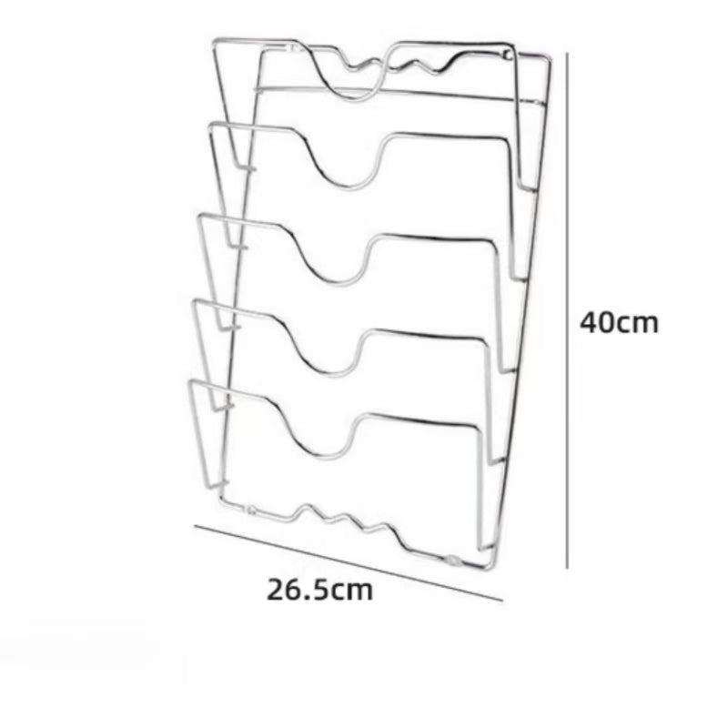 Kitchen Organizer Rack Wall Hanging Pot Cover Rack Five-Layer