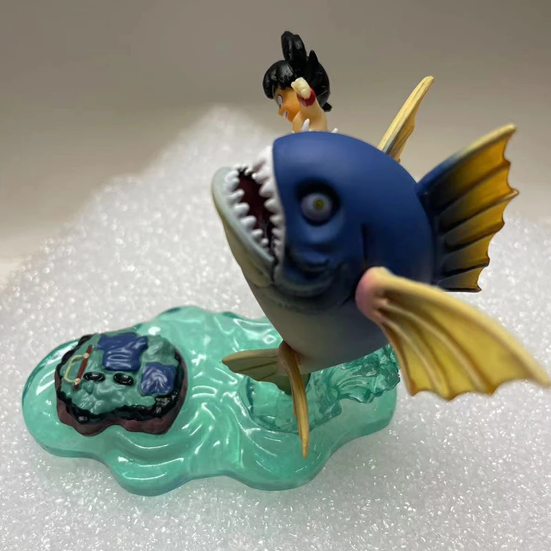 6.5cm Anime Dragon Ball Kids Goku Figure Son Goku Kick Fish