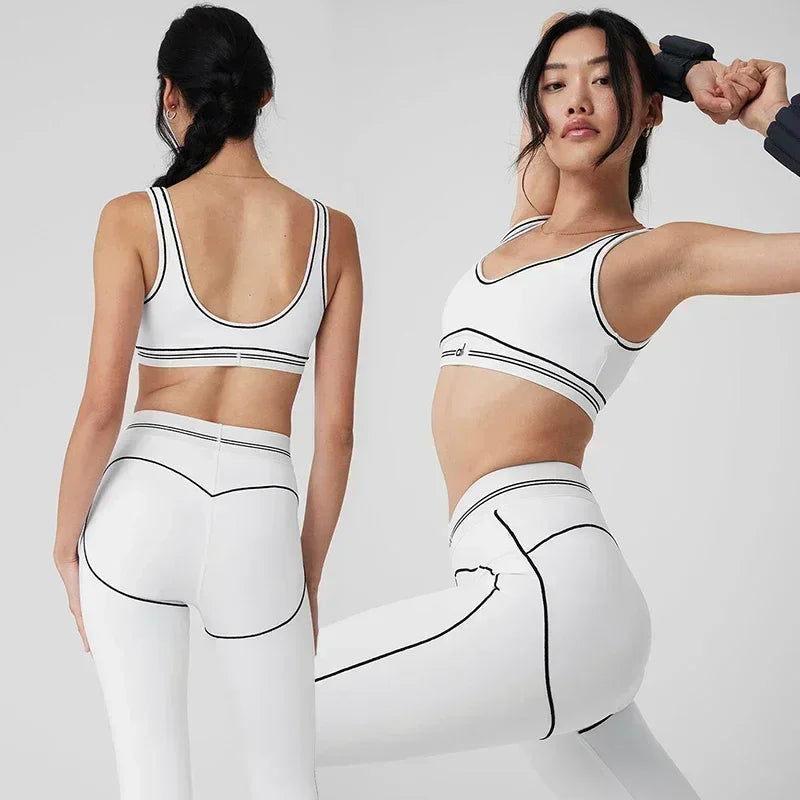 2025 Women's Yoga Set Leggings Air brush Bra High-Waist