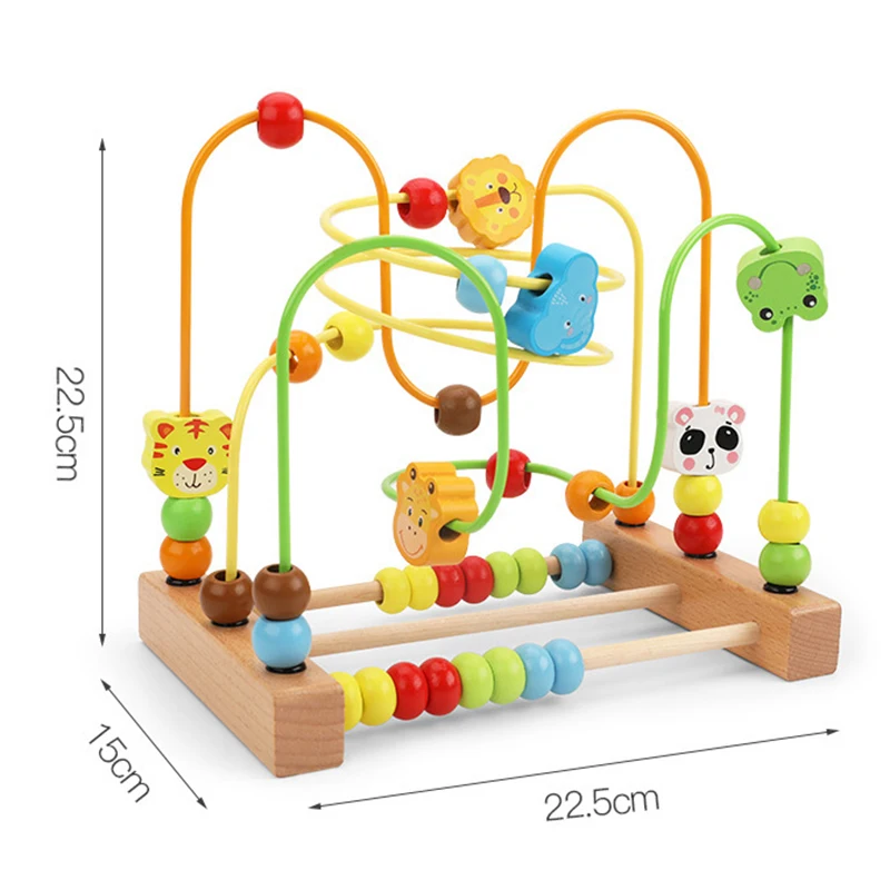Montessori Baby Toys Wooden Roller Coaster Bead
