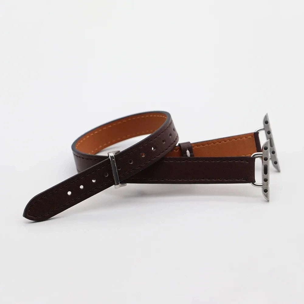 For Apple Watch band 40mm 41mm Double Tour leather Strap