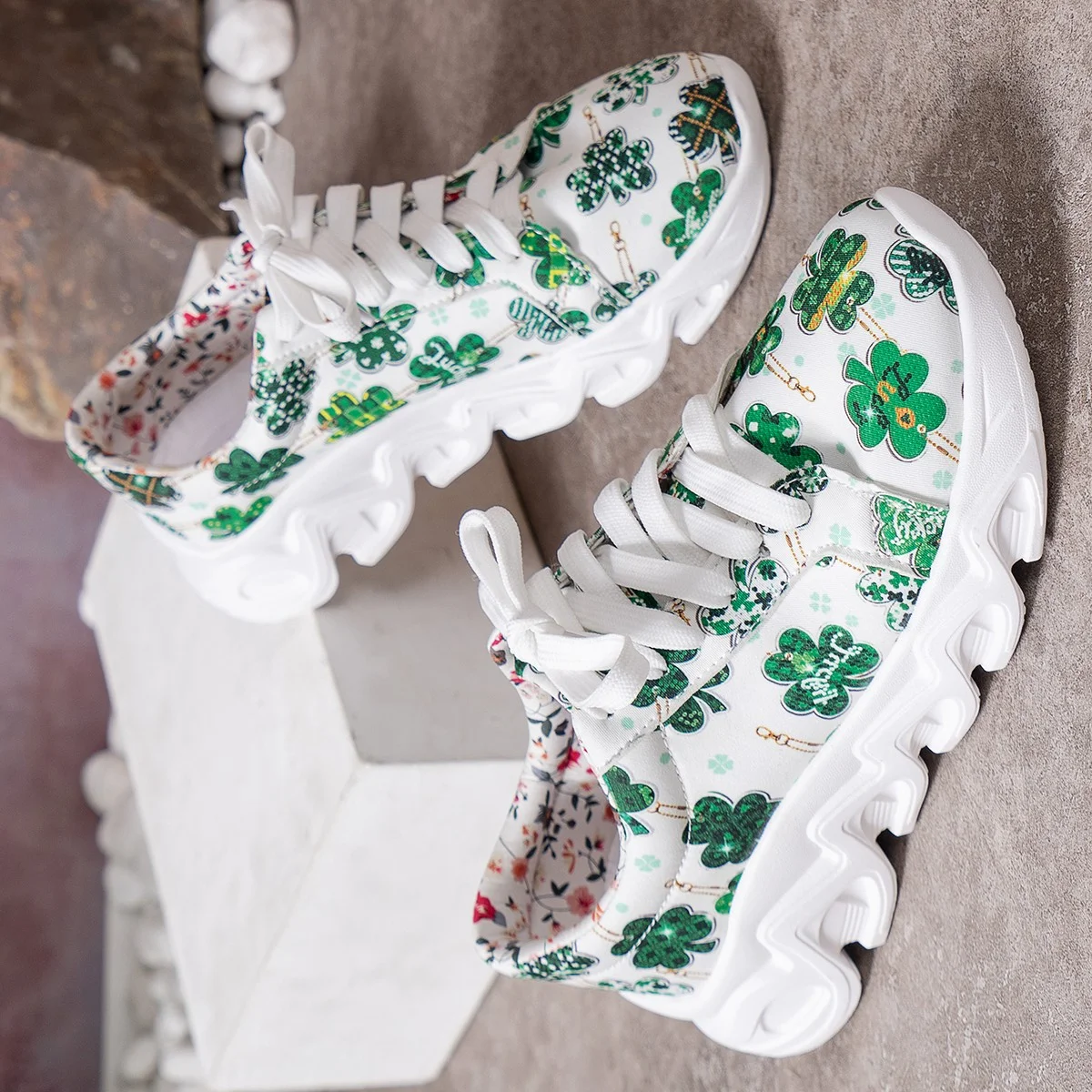 Fashion Mesh Printed Sock Sneakers Women