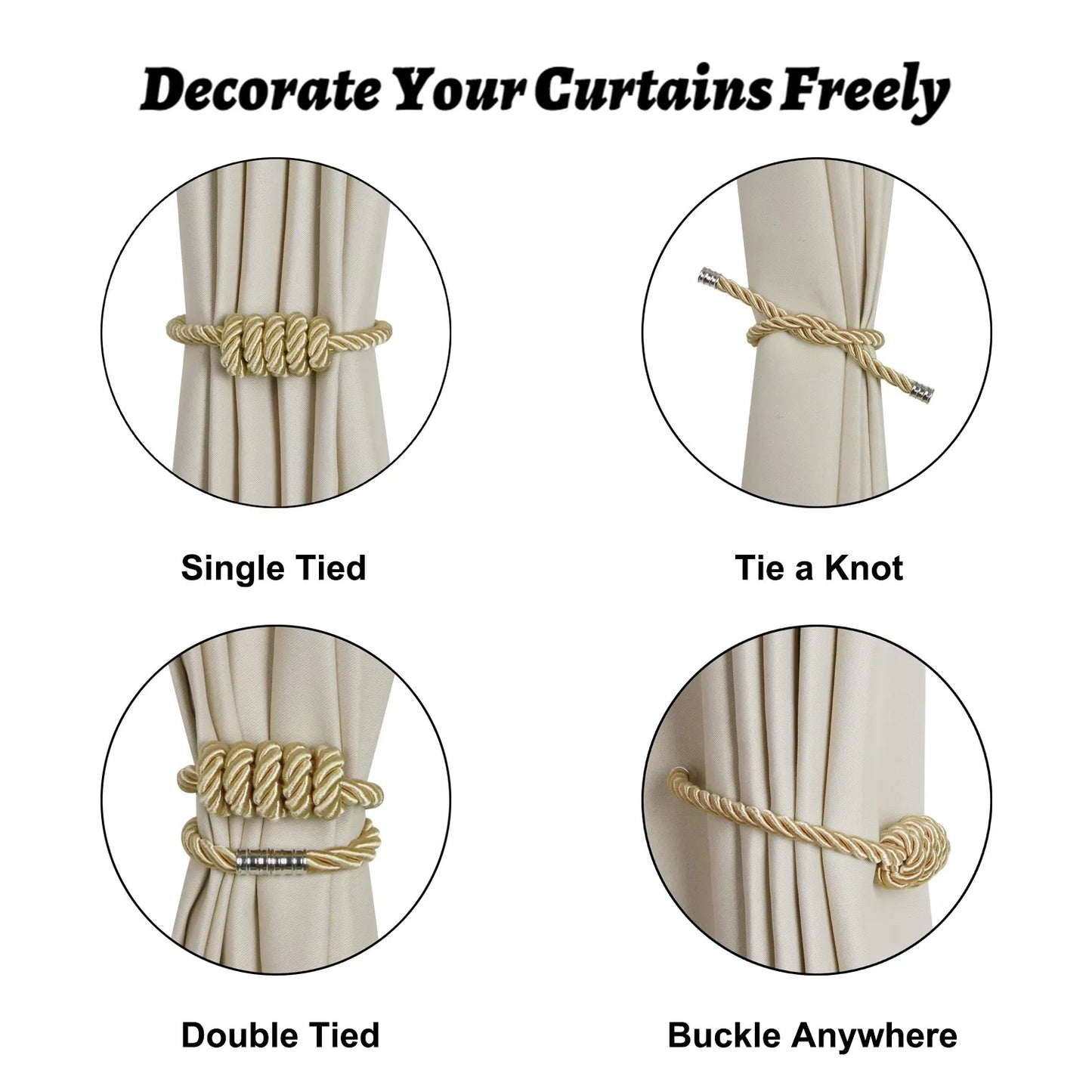 1Pc Curtain Tieback Magnetic Curtain