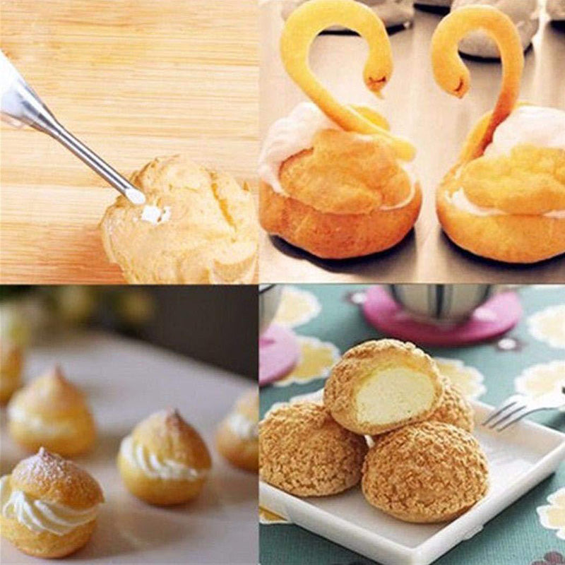 4Pcs set Stainless Steel Puff Cream Nozzles Cake Icing Piping Tip