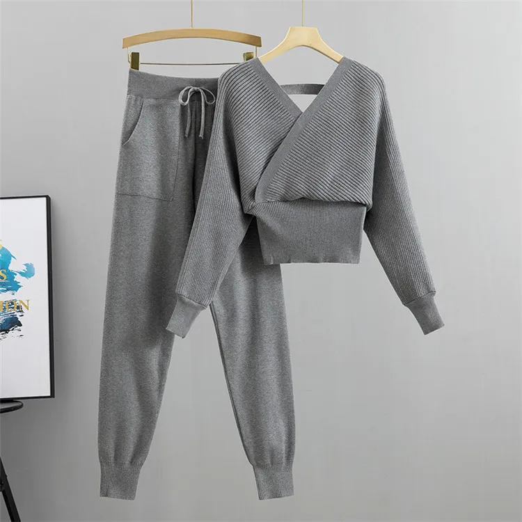 Elegant Tracksuit Sexy Two Piece Set Women Korean Style