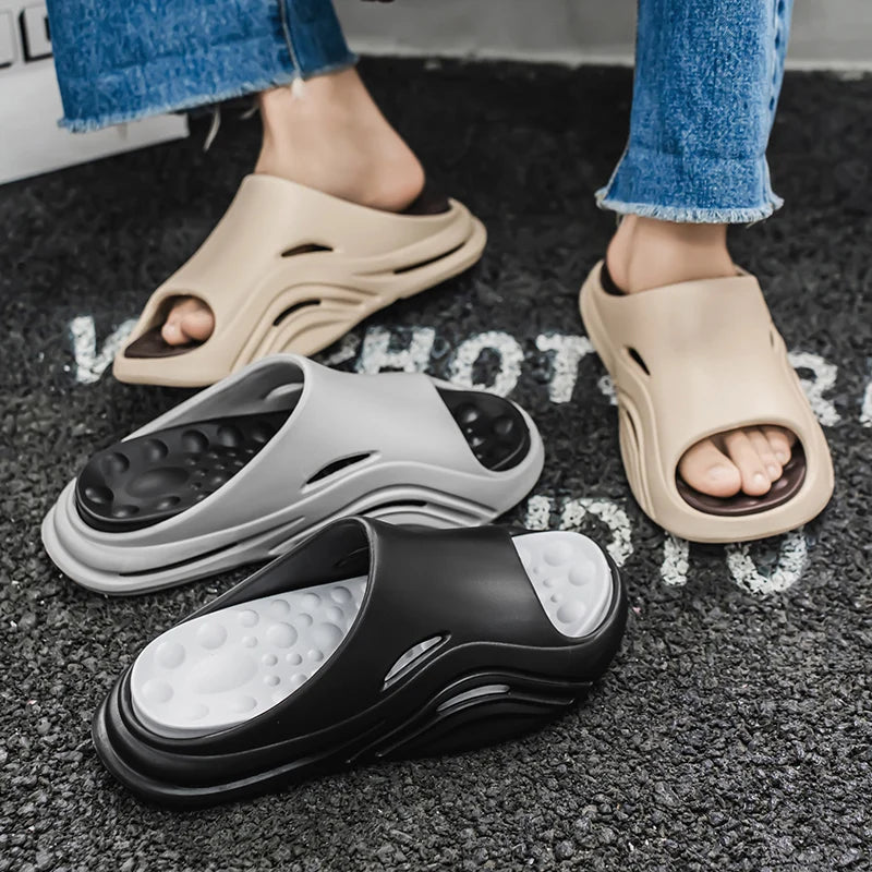 Summer Men's Massage Slippers Indoor Outdoor Sandals Beach