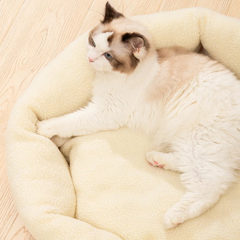 Plush Pet Nest Lamb Cashmere Keeps Warm In Winter Dog Bed