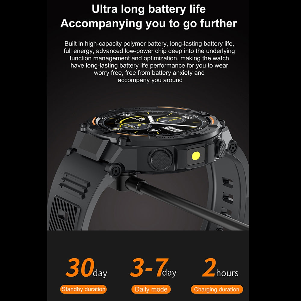 Outdoor Military Rugged Smartwatch Men GPS Sports Fitness Waterproof