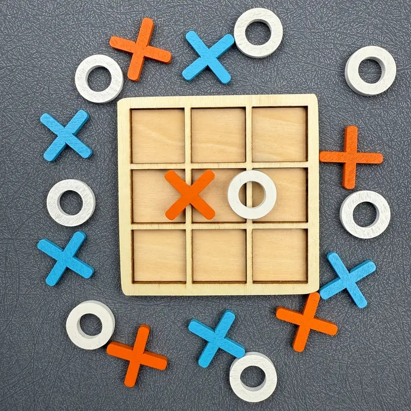 Wooden Tic Tac Toe Puzzle Game
