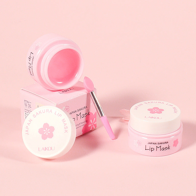 Cherry Blossom Lip Serum Mask Dry Crack Peeling Repair