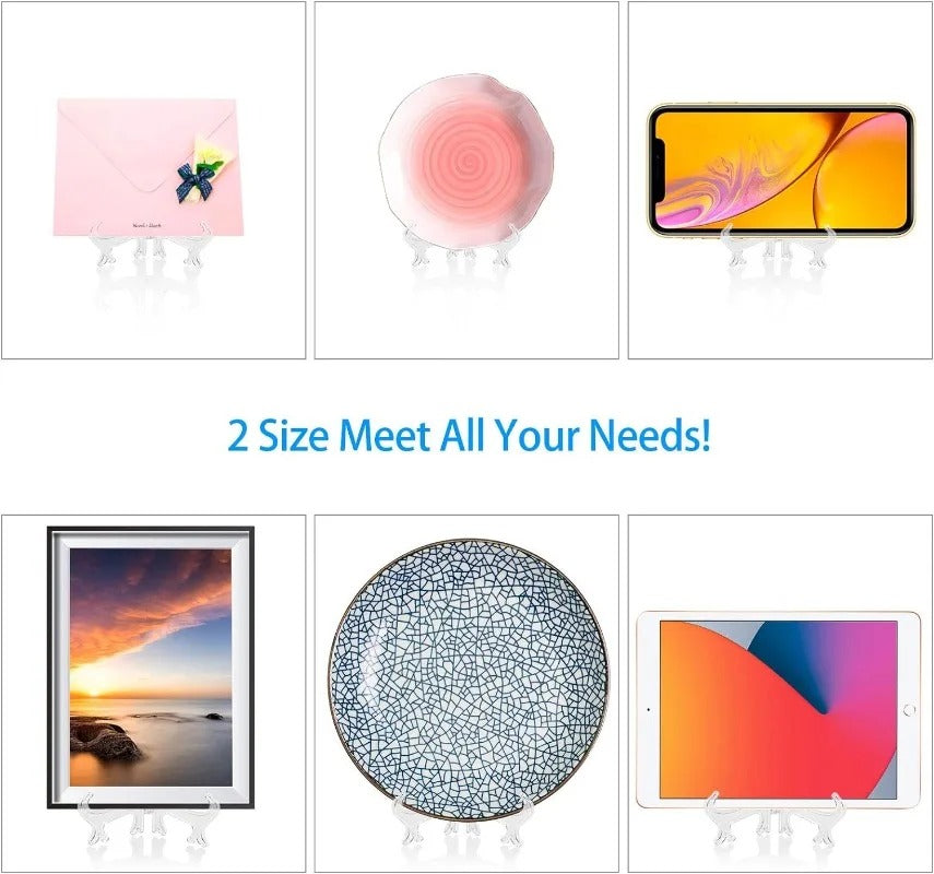 2pcs Portable Dish Display Stand Foldable Plastic