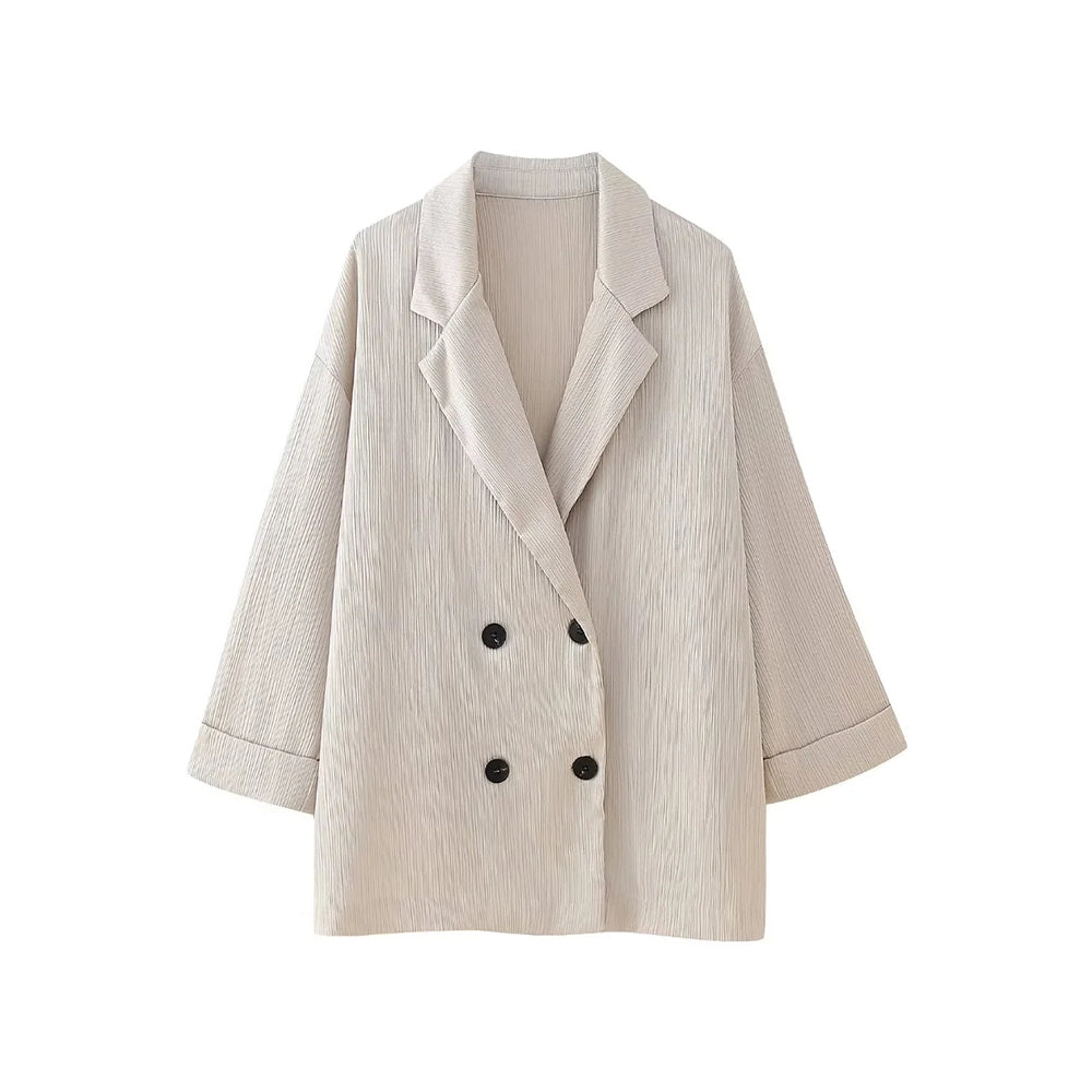 Women's Double-Breasted Loose Blazer Coat  set