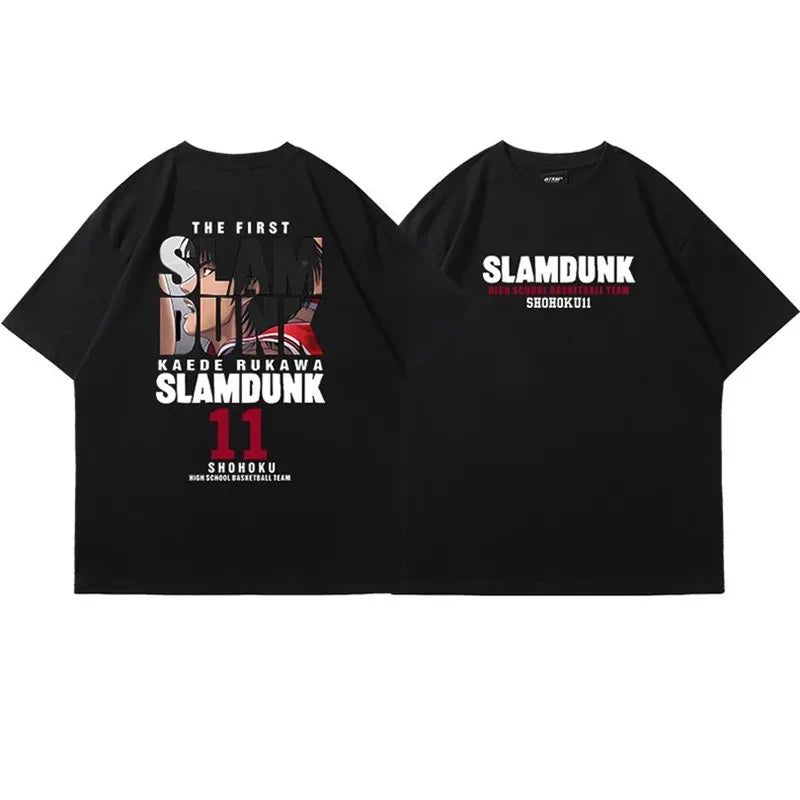 2024 Anime Slam Dunk Print T-Shirt Men's Oversized Japanese