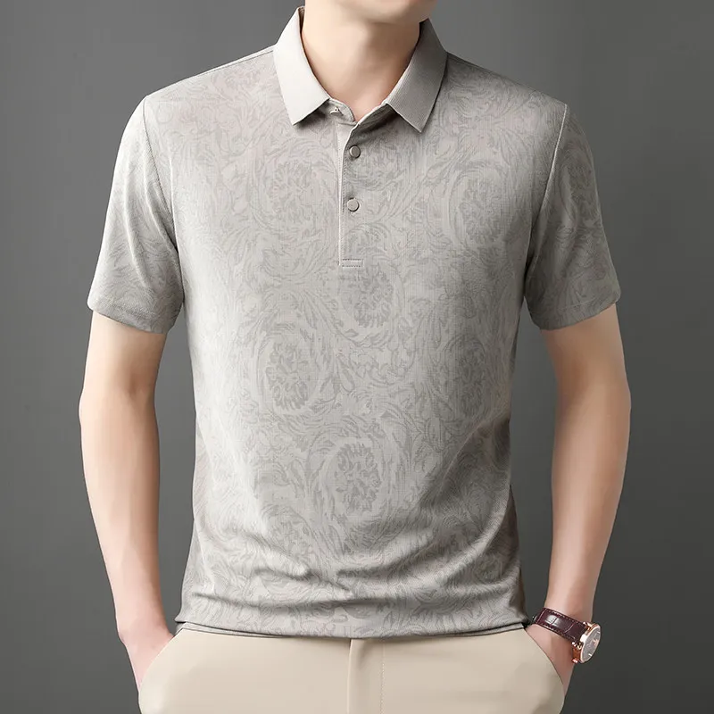 New Men's Business Casual Short Sleeved Shirt Solid Color