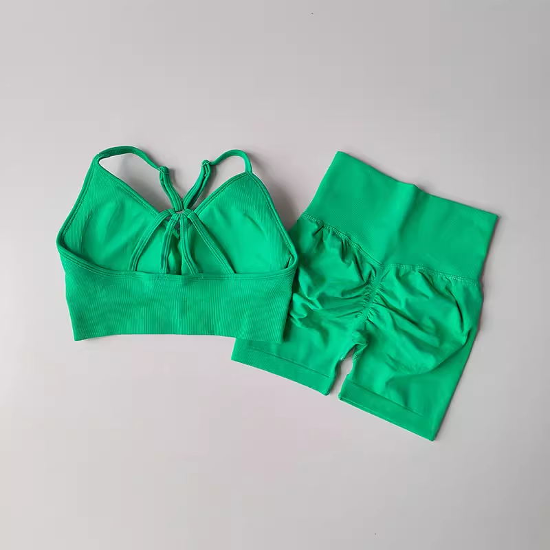 2 Pcs Women's High Waist Yoga Sets Workout Gym Wear Sports Suits