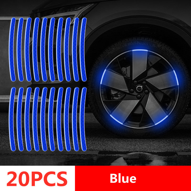 Car Wheel Hub Reflective Stripes Door Handle Safety