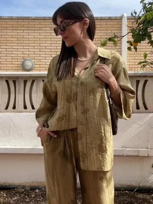 Women's Set New Fashion Spring Jacquard Loose Ladies