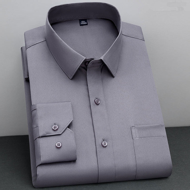 New Fashion Non-iron Shirt Anti-wrinkle Classic Solid Business Casual Soft Wear