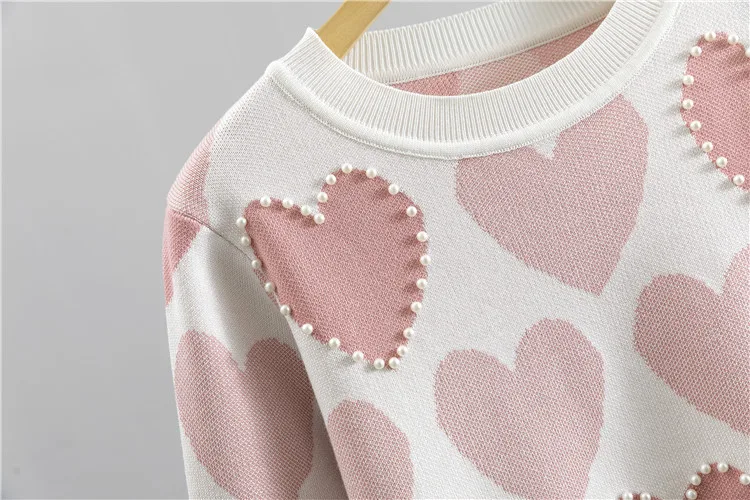 Casual Print Knit Sweater 2 Pieces Sets