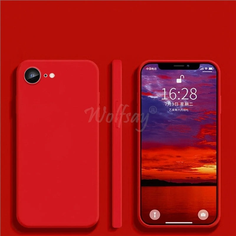 For iPhone 16e Case Liquid Silicone Plain Rubber Funda Phone Protector Case