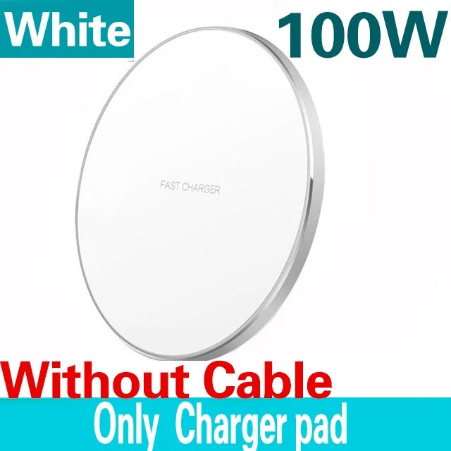 100W Fast Wireless Charger Pad for iPhone  Samsung Galaxy Xiaomi