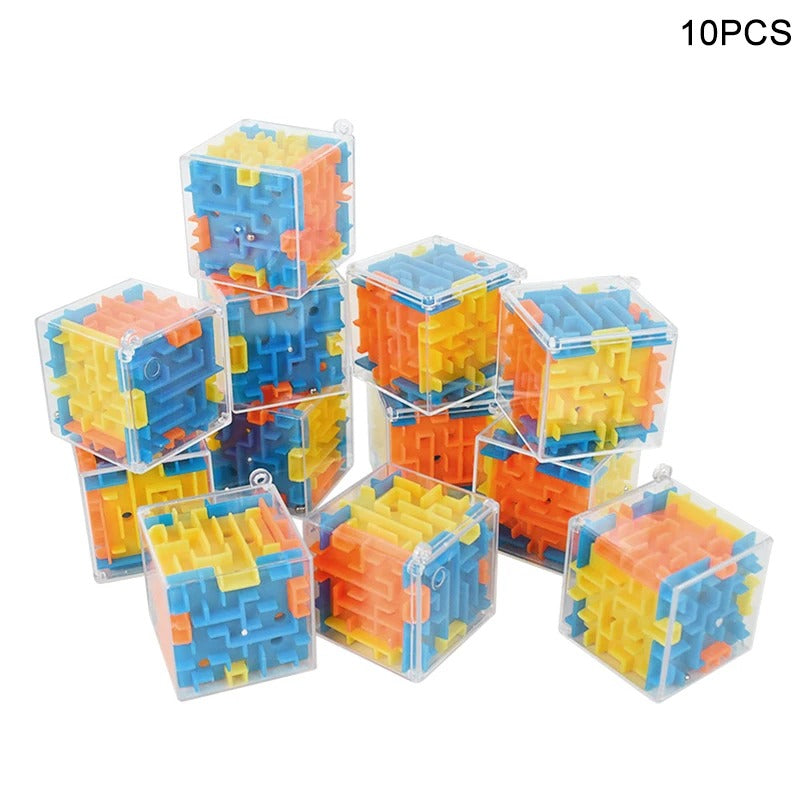 1-10Pcs 3D Cube Rolling Beads Maze Kids Toy