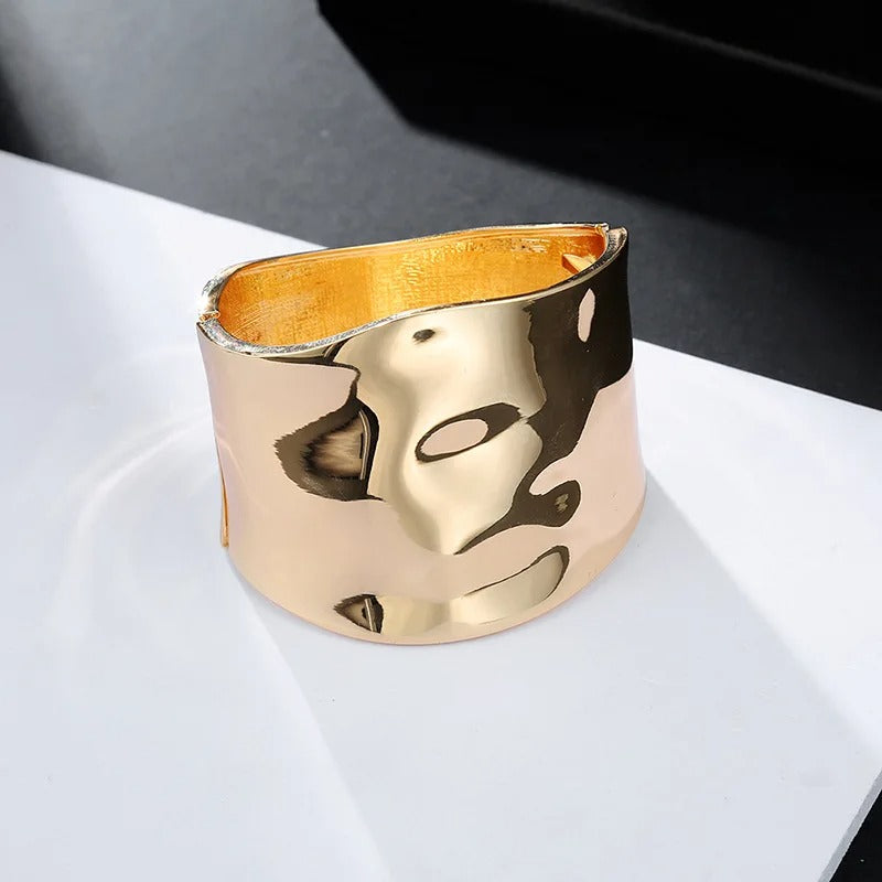 Punk Hip Hop Wide Asymmetric Bangles Bracelets For Women