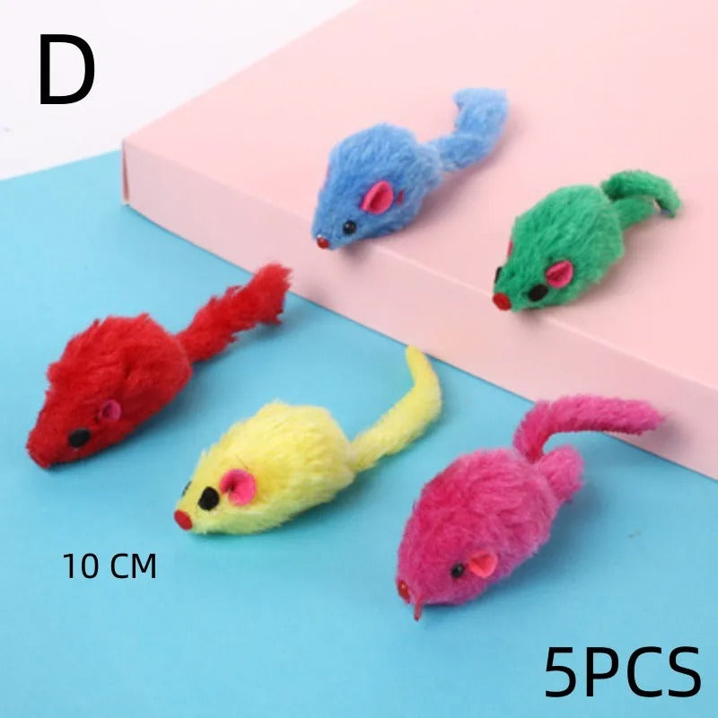 5PCS Plush Simulation Mouse Cat Toys