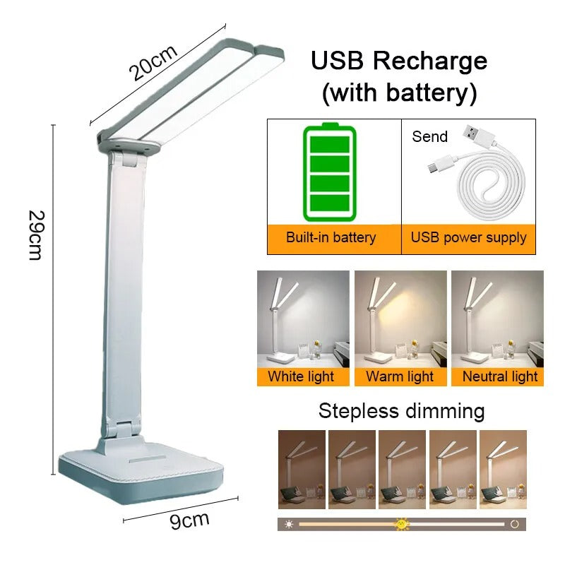 LED Desk Lamp USB Rechargeable Table Lamp