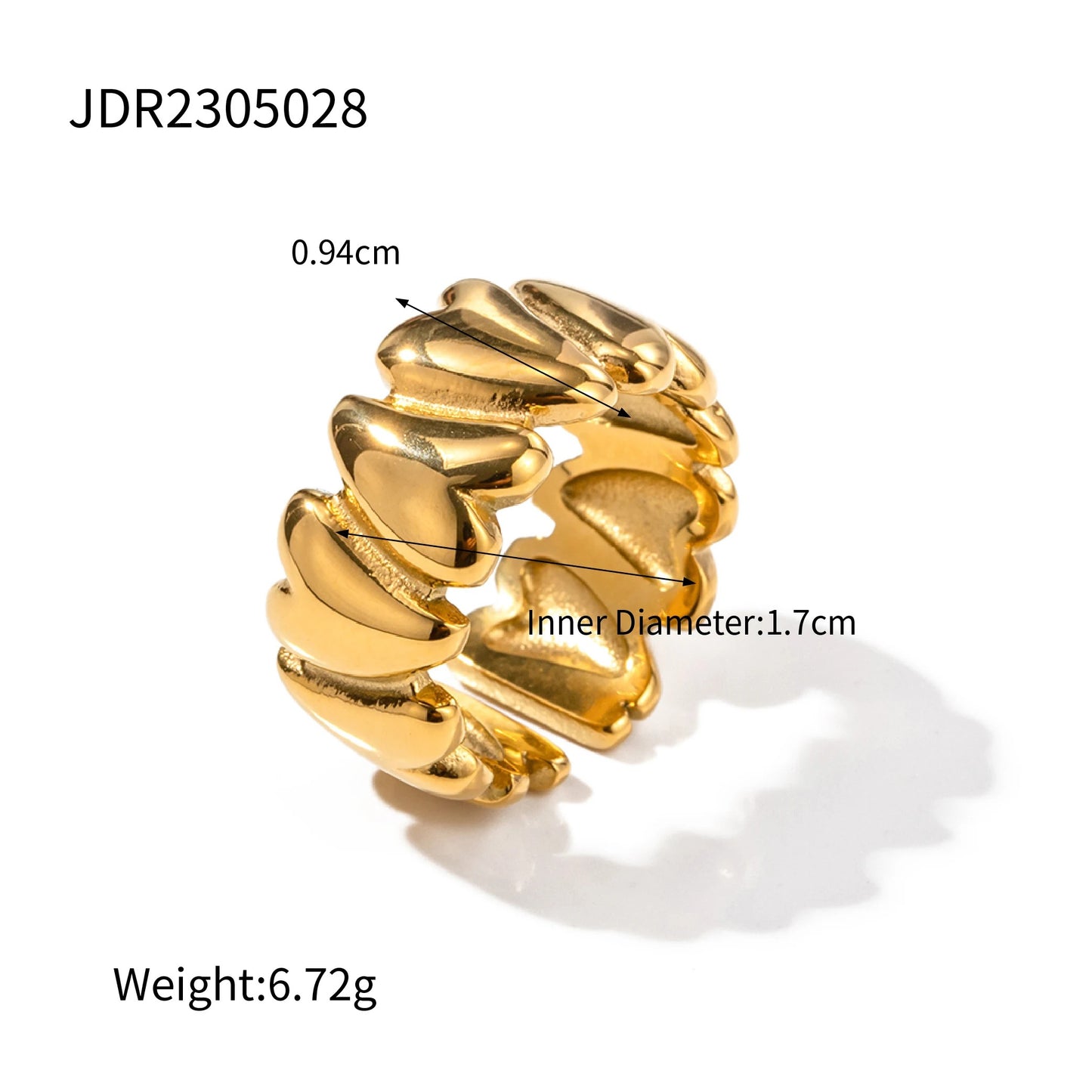 Fashion Imitation Pearl Stainless Steel Gold Color Ring