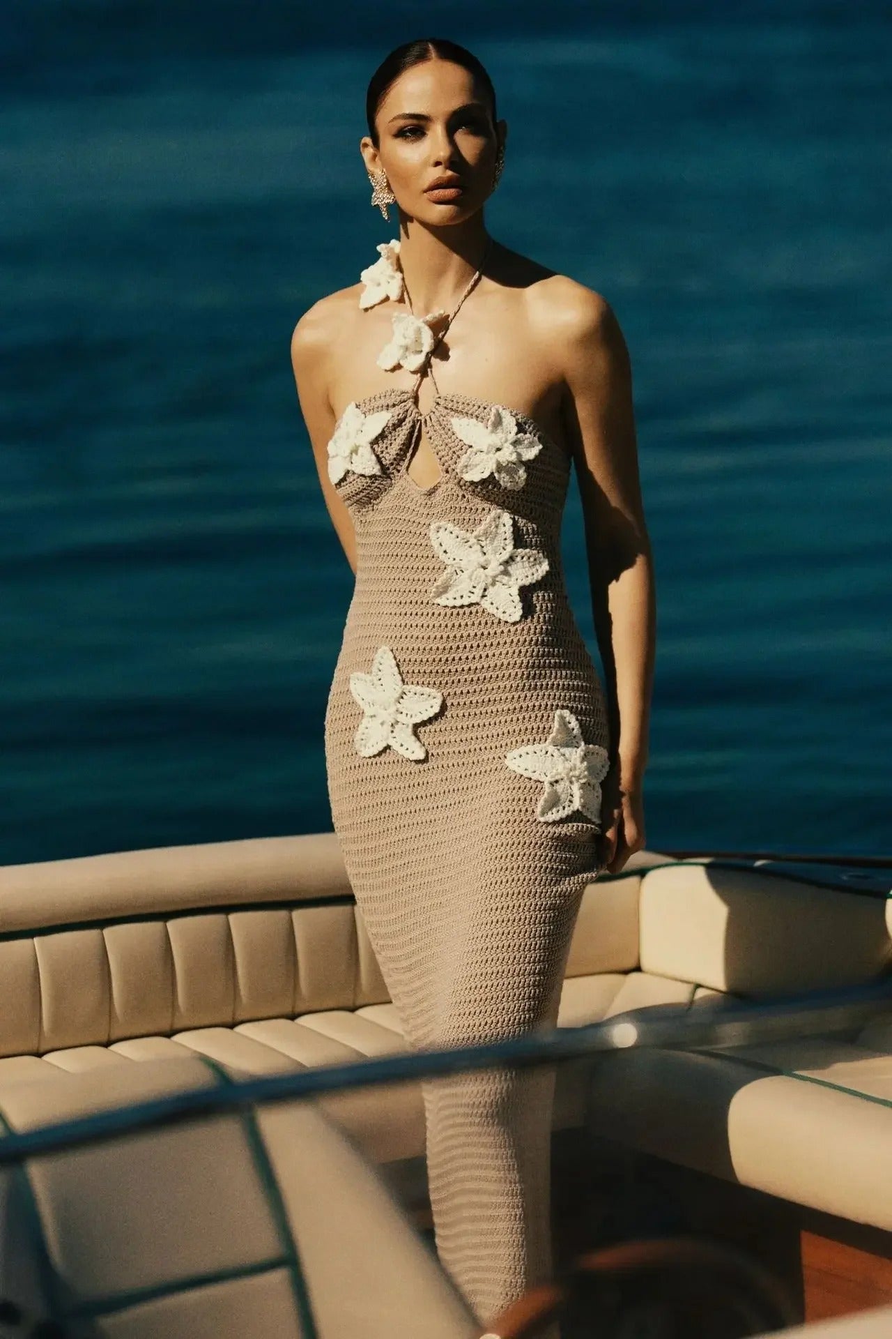 Women’s Party Dresses Sexy Backless Knitted Long Dress