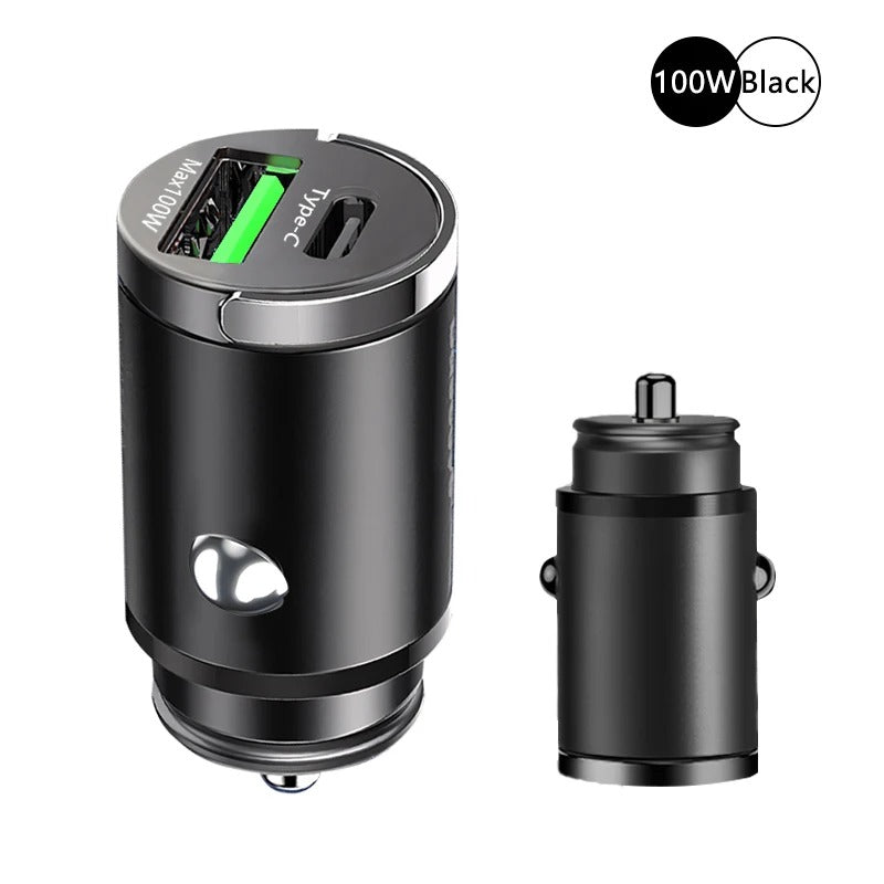 100W Mini Car Charger Lighter Fast Charging for iPhone ,Xiaomi ,Samsung and Huawei