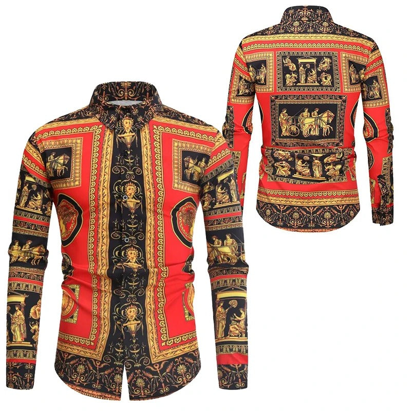 New Men's Luxury Printed Design Tops Fashion Floral Patterns