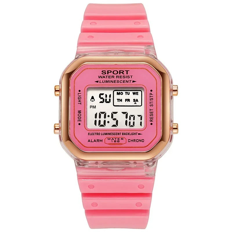 Fashion Brand Student Transparent Electronic Watch