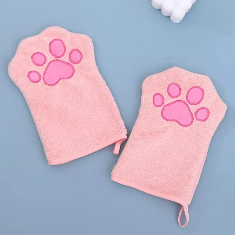 Pet Grooming Glove Quick Drying Dogs Paw Towel Microfiber